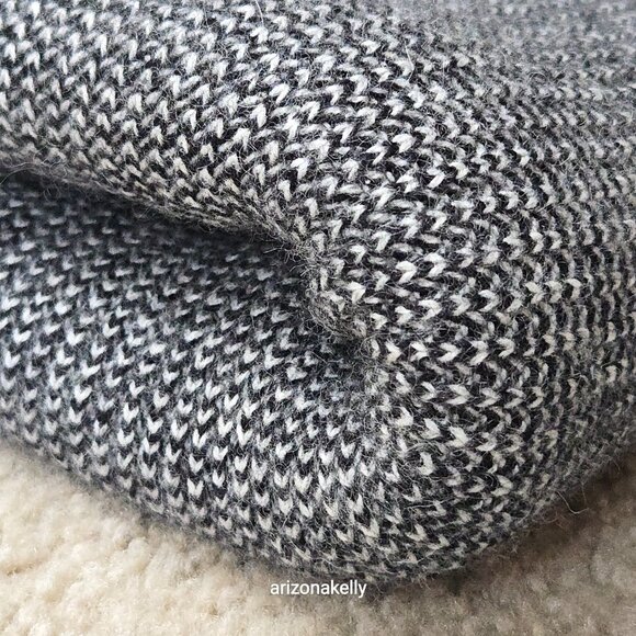 {{{Thick}}} Cashmere Wrap Birdseye Knit Black & White Symphony - Picture 3 of 14
